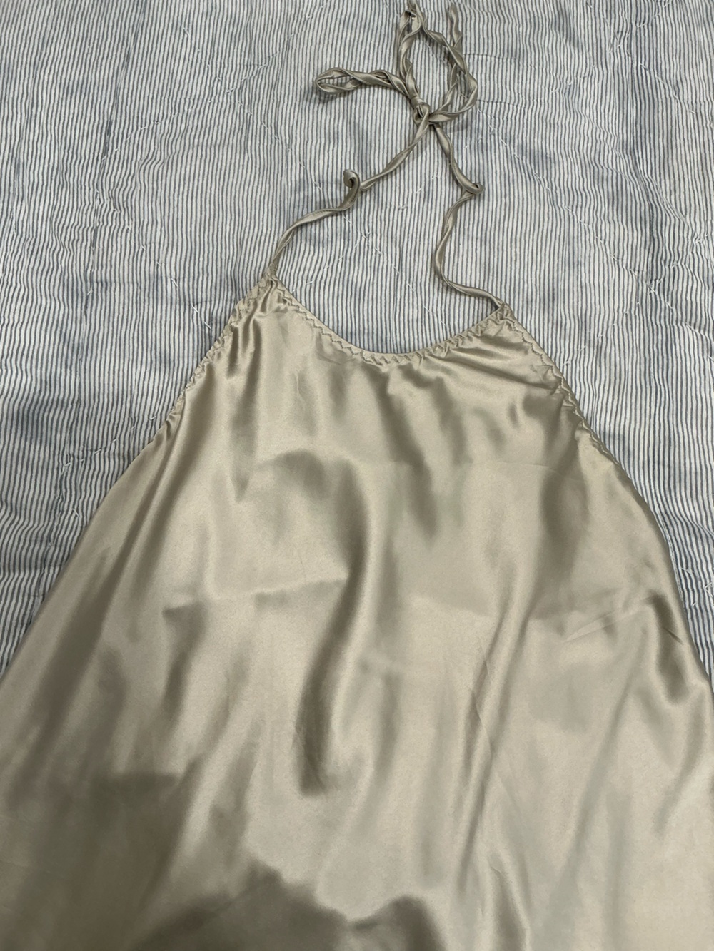 Silky Nude Halter Slip Dress - Picture 7 of 7